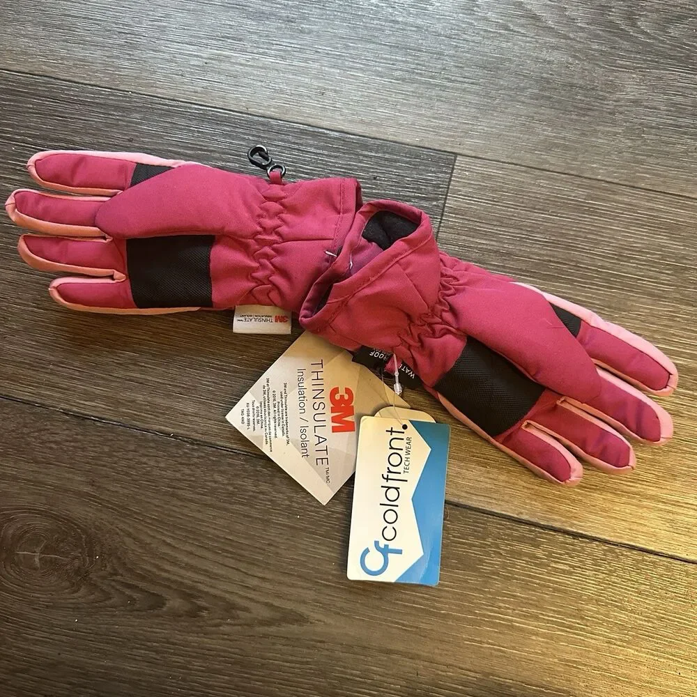 Champion 3M Thinsulate Pink Ski Gloves Waterproof Size 24T